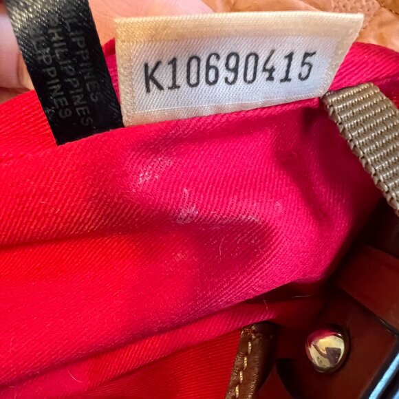 Dooney & Bourke Pebbled Hobo Bag – Red Lining, Gold Accents, Studded Bottom - Picture 13 of 13